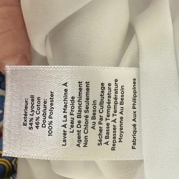 Talbots Skirt Canvas Pencil Plus Size 18W Paisley Stretch Office Knee Length - Picture 7 of 9